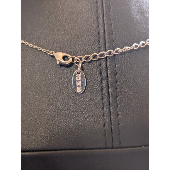 Marked LBOS CZ Crystal Silver Tone 15.5-17.5" Necklace - Picture 7 of 11